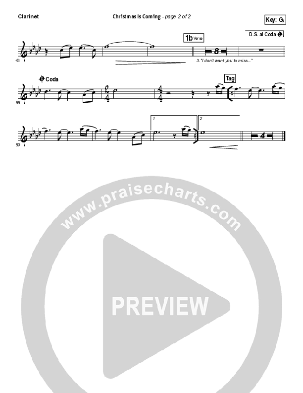 Christmas Is Coming Clarinet (Jason Gray)