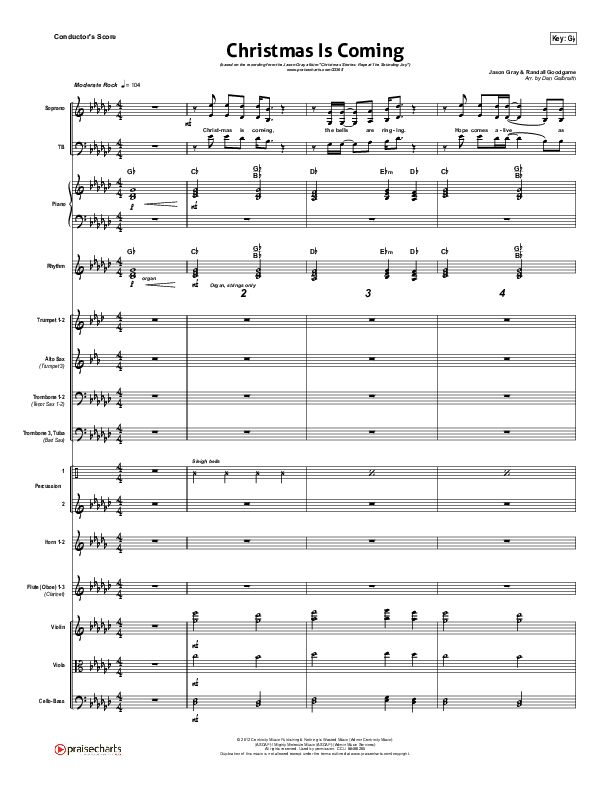 Christmas Is Coming Conductor's Score (Jason Gray)