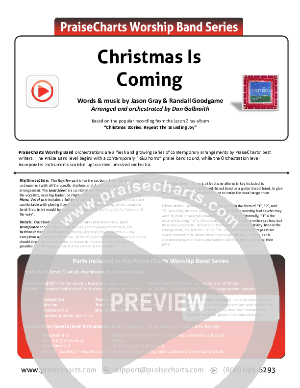 Christmas Is Coming Cover Sheet (Jason Gray)