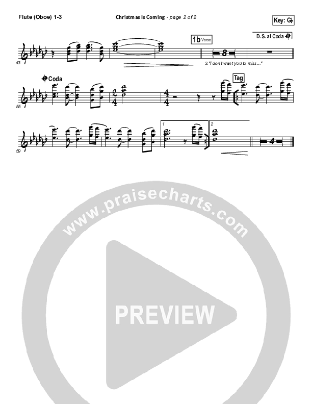 Christmas Is Coming Flute/Oboe 1/2/3 (Jason Gray)