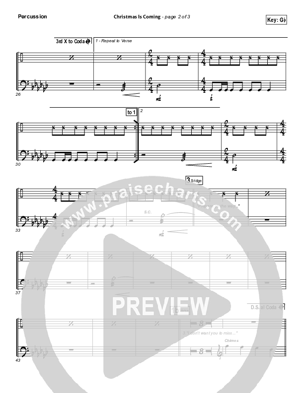 Christmas Is Coming Percussion (Jason Gray)