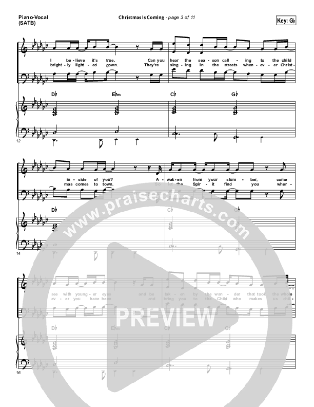 Christmas Is Coming Piano/Vocal (SATB) (Jason Gray)