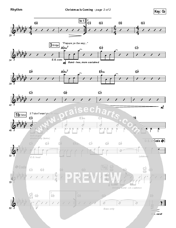 Christmas Is Coming Rhythm Chart (Jason Gray)