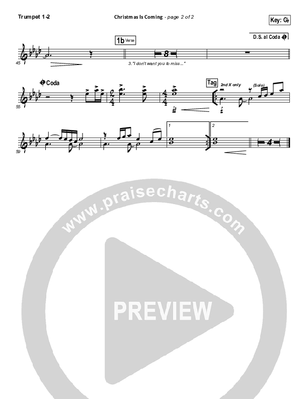 Christmas Is Coming Trumpet 1,2 (Jason Gray)