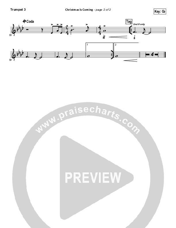 Christmas Is Coming Trumpet 3 (Jason Gray)