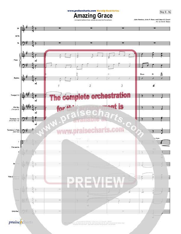 Amazing Grace Conductor's Score (PraiseCharts / Traditional Hymn)