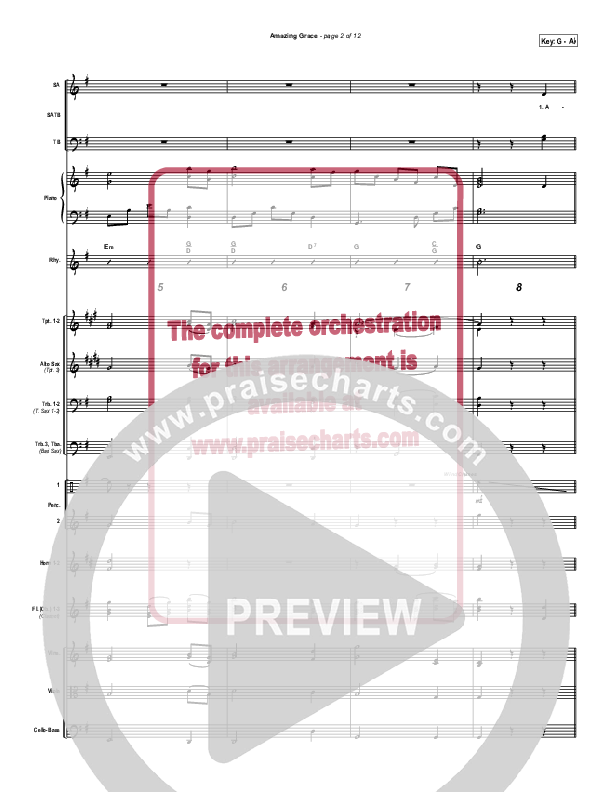 Amazing Grace Conductor's Score (PraiseCharts / Traditional Hymn)