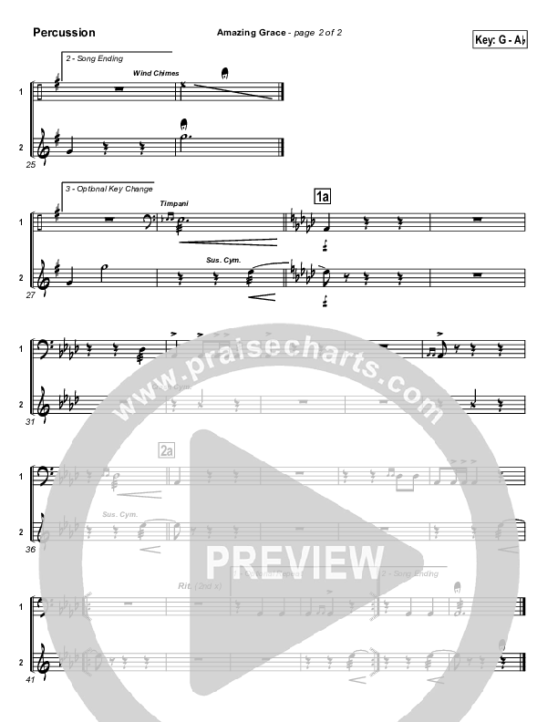 Amazing Grace Percussion (PraiseCharts / Traditional Hymn)