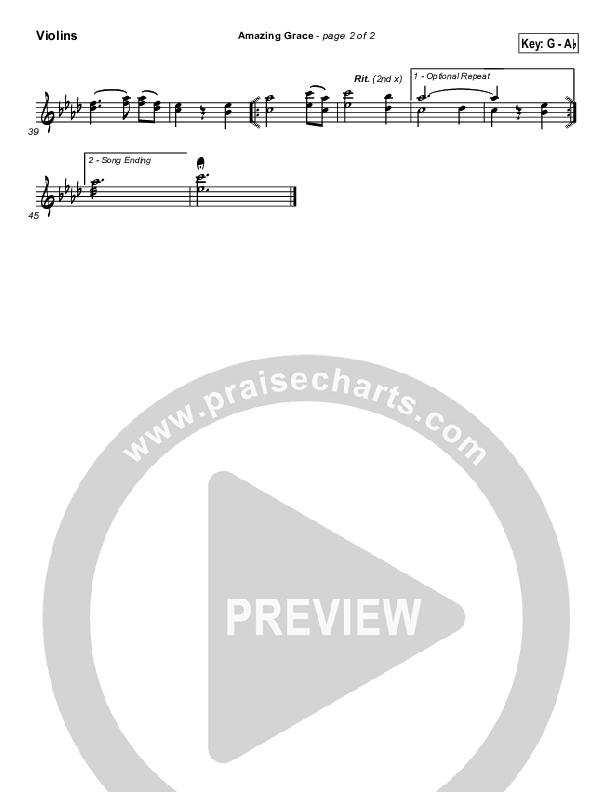 Amazing Grace Violins (PraiseCharts / Traditional Hymn)