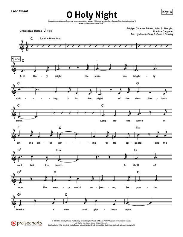 O Holy Night Lead (SAT) (Jason Gray)