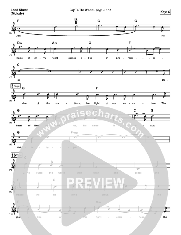 Joy To The World Lead Sheet (Jason Gray)