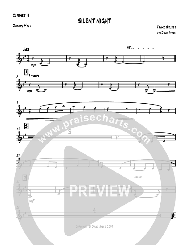 Silent Night Holy Night Clarinet 3 (David Ayers)