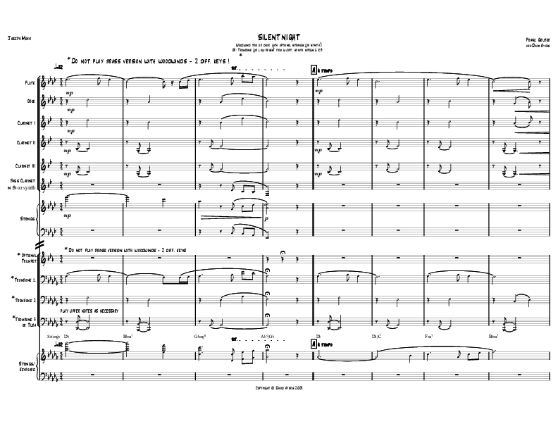 Silent Night Holy Night Conductor's Score (David Ayers)