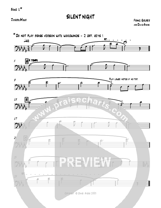 Silent Night Holy Night Trombone 1 (David Ayers)