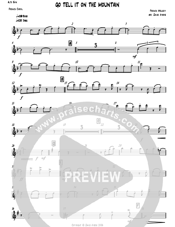 Go Tell It On The Mountain (Instrumental) Alto Sax (David Ayers)