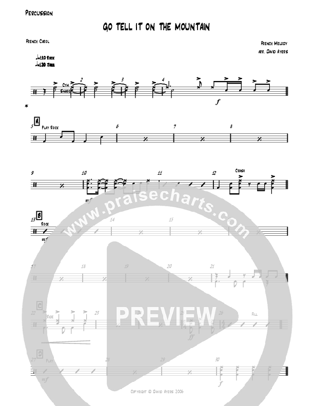 Go Tell It On The Mountain (Instrumental) Percussion (David Ayers)