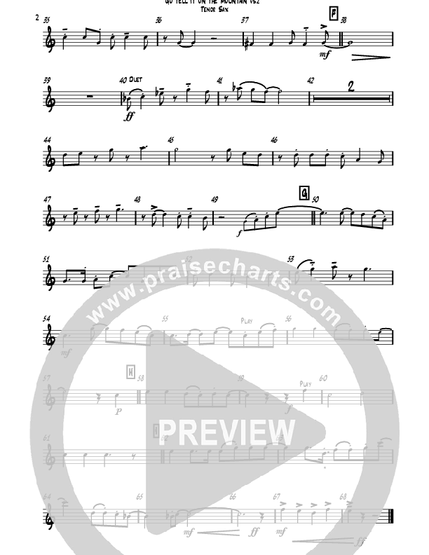 Go Tell It On The Mountain (Instrumental) Tenor Sax 1 (David Ayers)