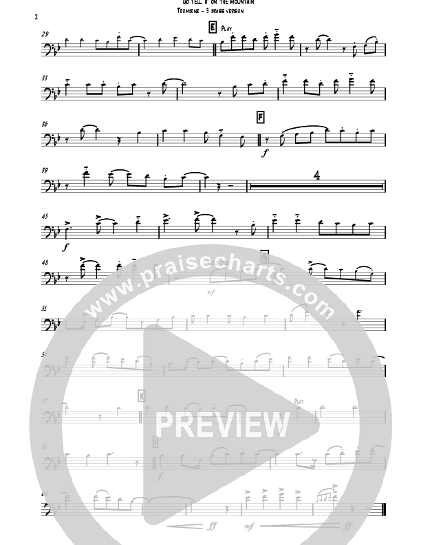 Go Tell It On The Mountain (Instrumental) Trombone 3 (David Ayers)