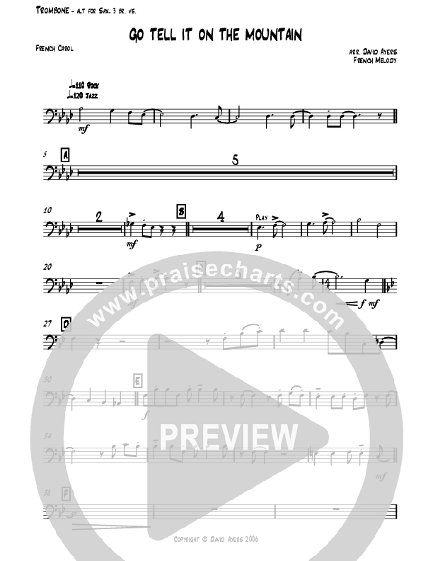 Go Tell It On The Mountain (Instrumental) Trombone (David Ayers)
