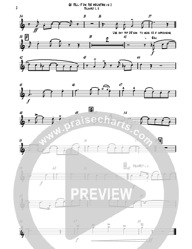 Go Tell It On The Mountain (Instrumental) Trumpet 1 (David Ayers)
