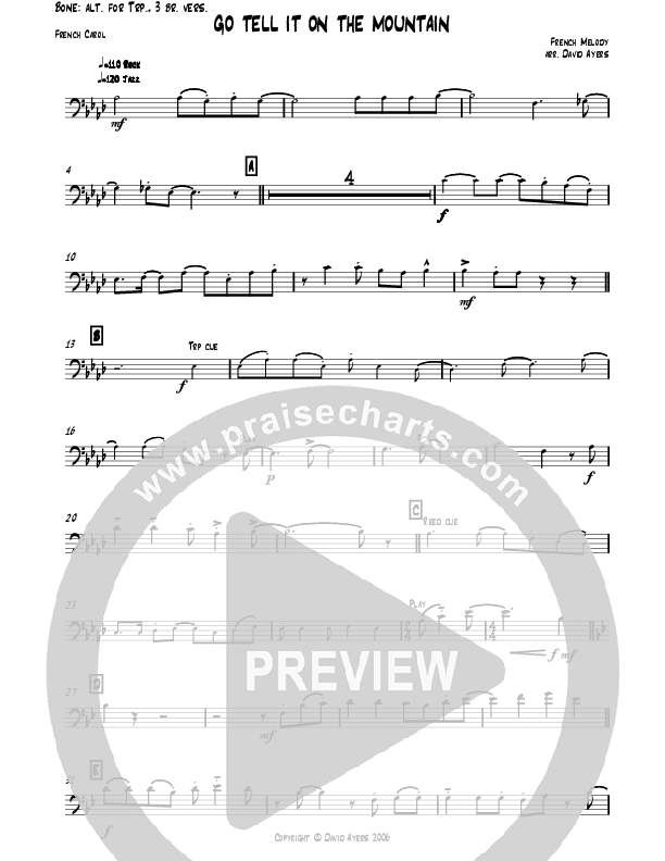 Go Tell It On The Mountain (Instrumental) Trumpet 3 (David Ayers)