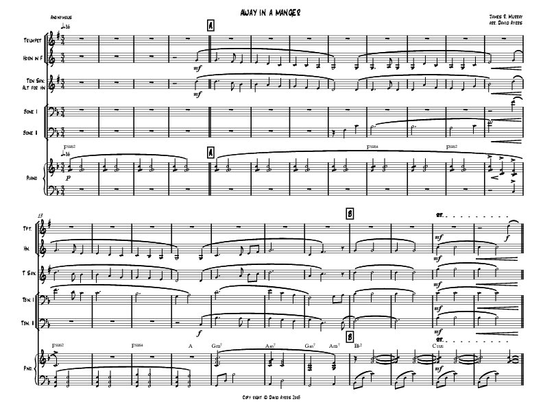 Away In A Manger (Instrumental) Conductor's Score (David Ayers)