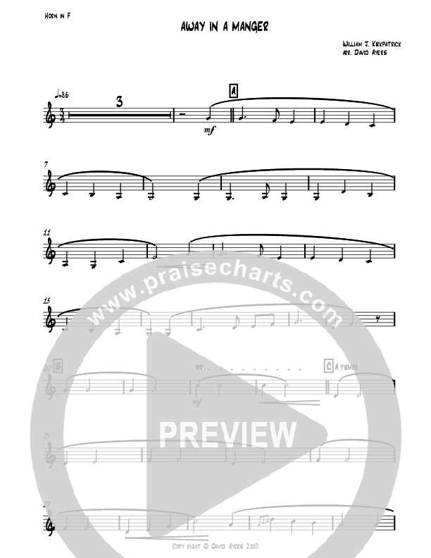 Away In A Manger (Instrumental) French Horn (David Ayers)