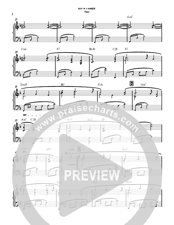 Away In A Manger (Instrumental) Piano Sheet (David Ayers)