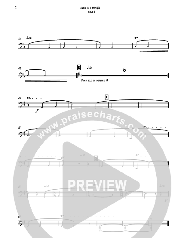 Away In A Manger (Instrumental) Trombone 2 (David Ayers)