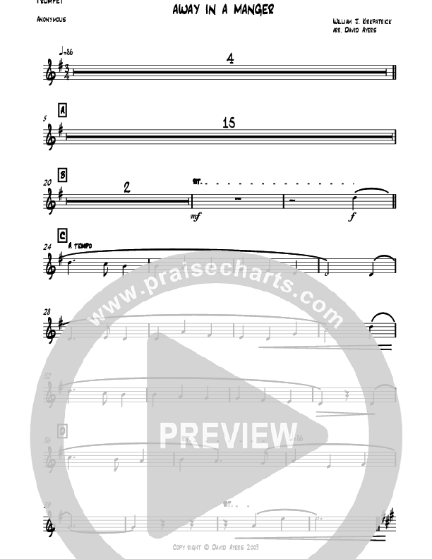 Away In A Manger (Instrumental) Trumpet (David Ayers)