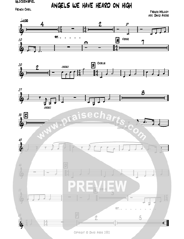 Angels We Have Heard On High (Instrumental) Bass Guitar (David Ayers)