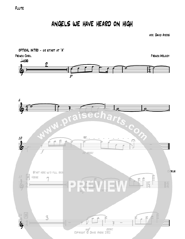 Angels We Have Heard On High (Instrumental) Flute (David Ayers)