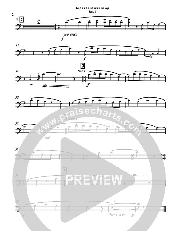 Angels We Have Heard On High (Instrumental) Trombone 1 (David Ayers)