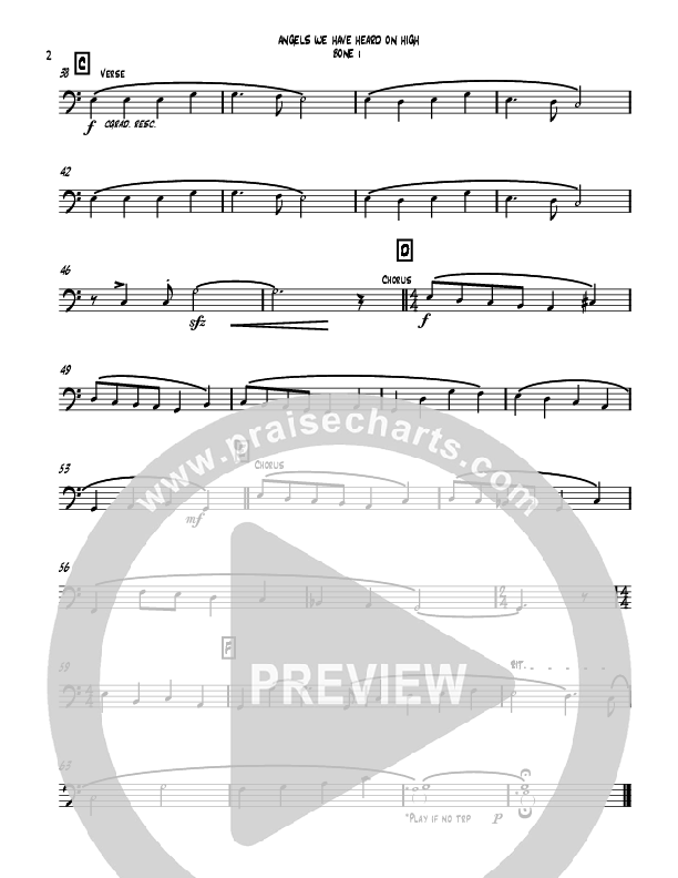 Angels We Have Heard On High (Instrumental) Trombone 2 (David Ayers)