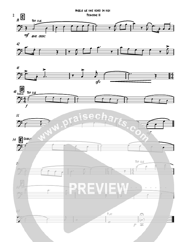 Angels We Have Heard On High (Instrumental) Trombone 3 (David Ayers)