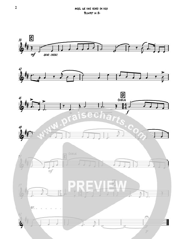 Angels We Have Heard On High (Instrumental) Trumpet 1 (David Ayers)