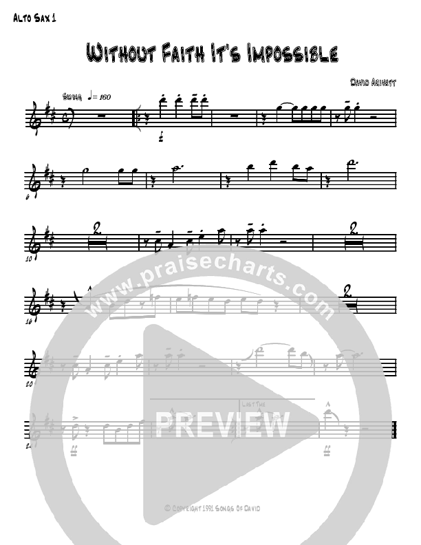Without Faith It's Impossible Alto Sax 1/2 (David Arivett)