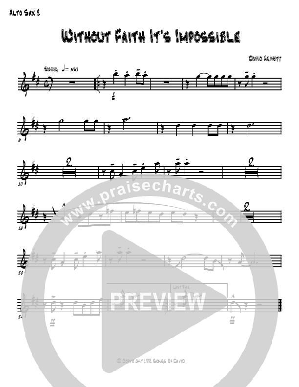 Without Faith It's Impossible Alto Sax 1/2 (David Arivett)