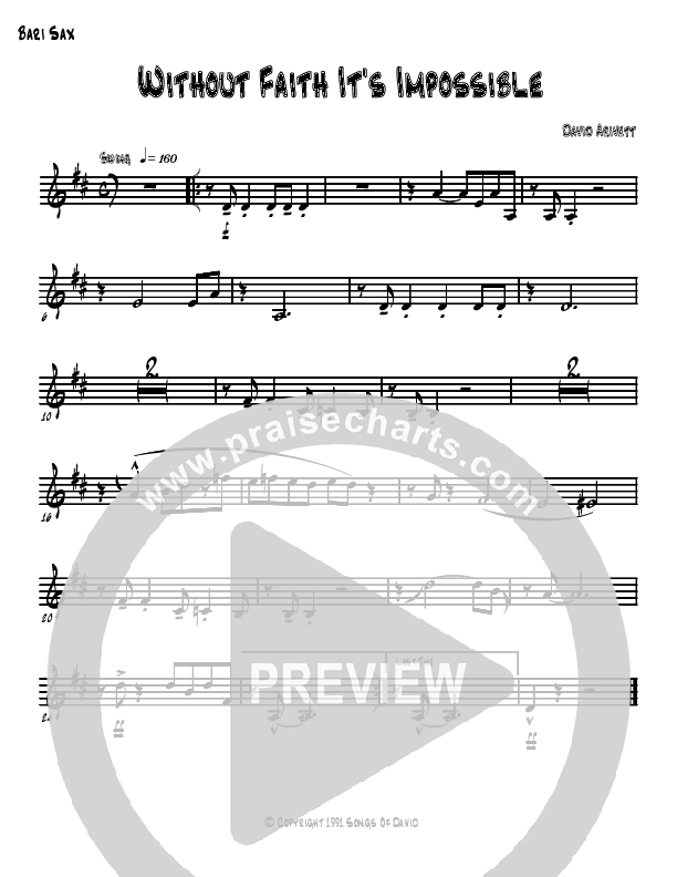 Without Faith It's Impossible Bari Sax (David Arivett)