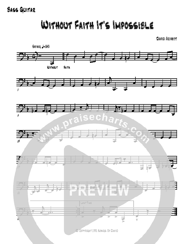 Without Faith It's Impossible Bass Guitar (David Arivett)
