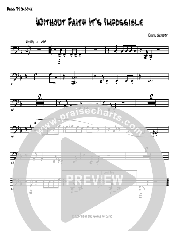 Without Faith It's Impossible Bass Trombone (David Arivett)