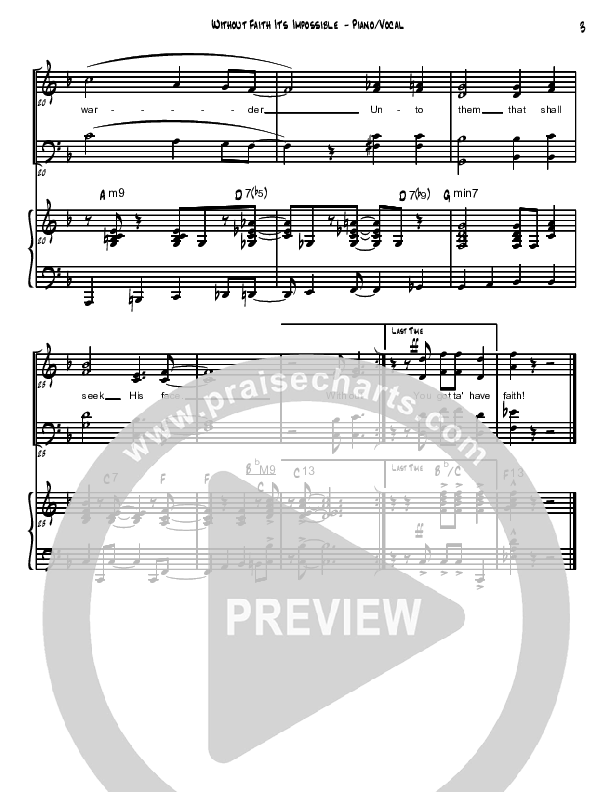 Without Faith It's Impossible Piano/Vocal (SATB) (David Arivett)