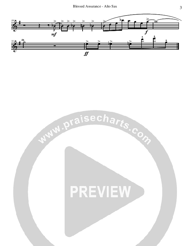Blessed Assurance (Instrumental) Alto Sax (David Arivett)
