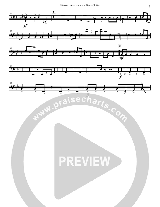 Blessed Assurance (Instrumental) Bass Guitar (David Arivett)