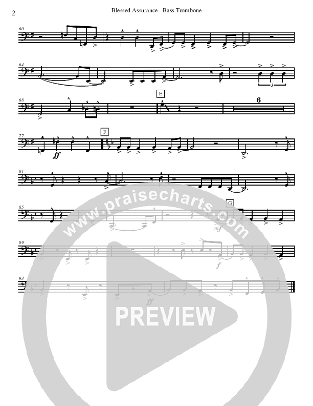 Blessed Assurance (Instrumental) Bass Trombone (David Arivett)