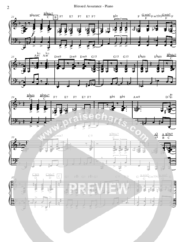 Blessed Assurance (Instrumental) Piano Sheet (David Arivett)