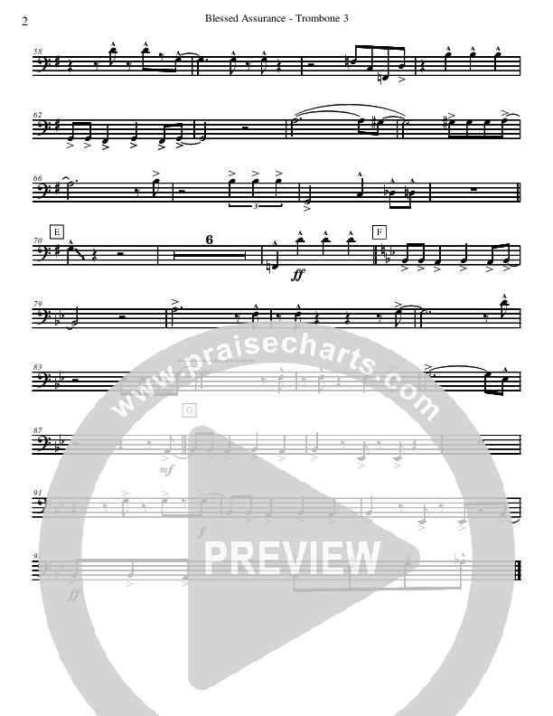 Blessed Assurance (Instrumental) Trombone 3 (David Arivett)