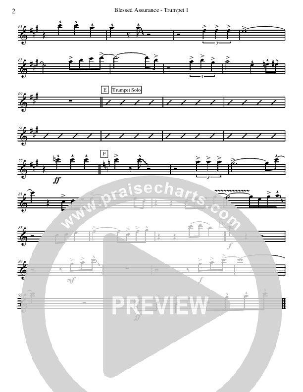 Blessed Assurance (Instrumental) Trumpet 1 (David Arivett)