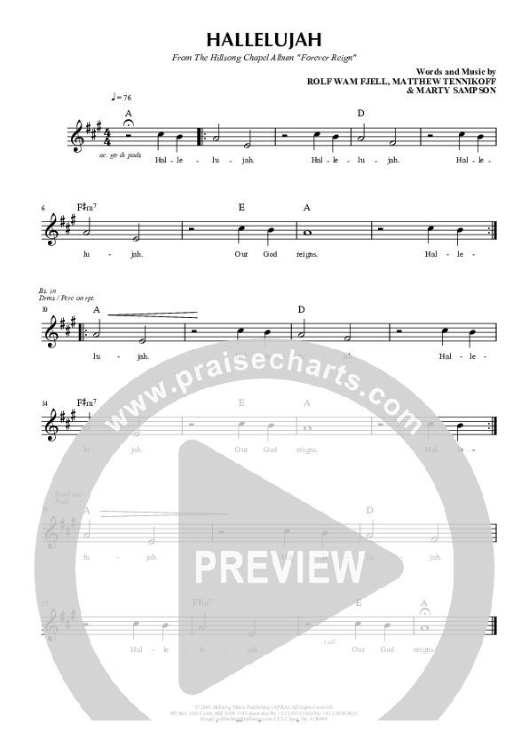 Hallelujah Lead & Piano (Hillsong Worship)