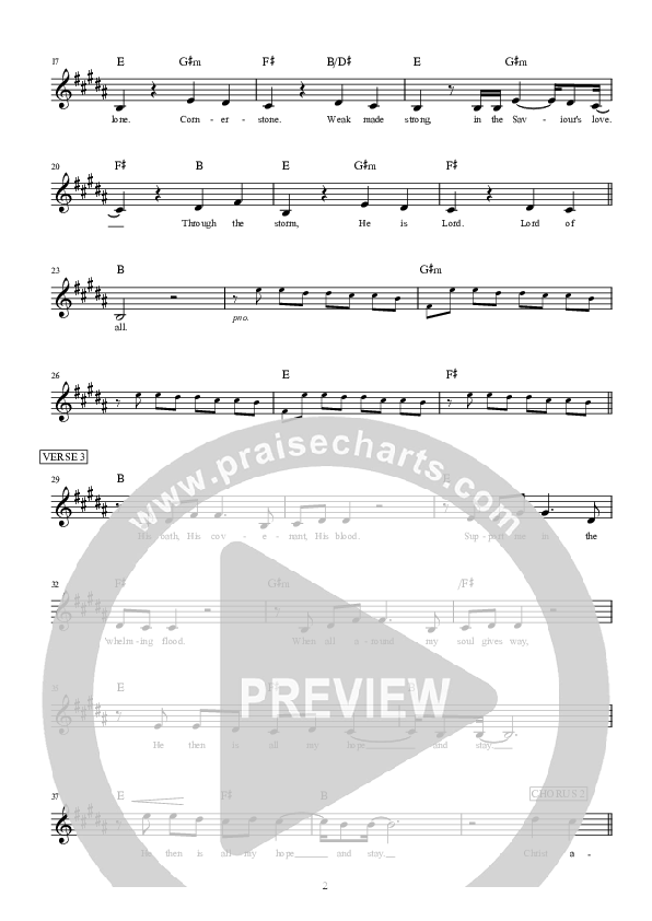 Cornerstone Lead Sheet (Hillsong Worship)